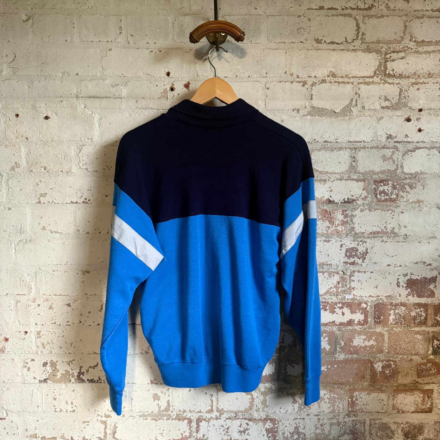1980s Navy and Blue Zip Up Track Top