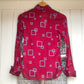 1970s Maroon Patterned Dagger Collar Shirt