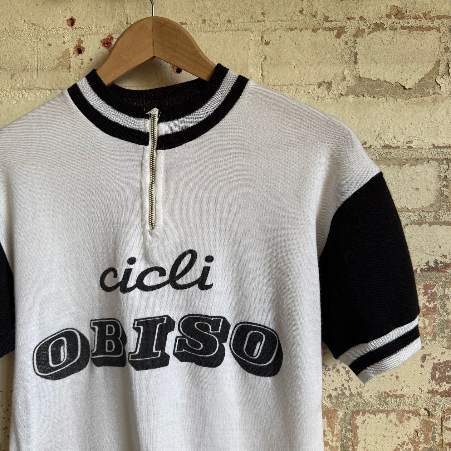 1970s White Embroidered Cycling Jersey Shirt