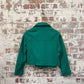 1970s Green Biker Style Cropped Jacket