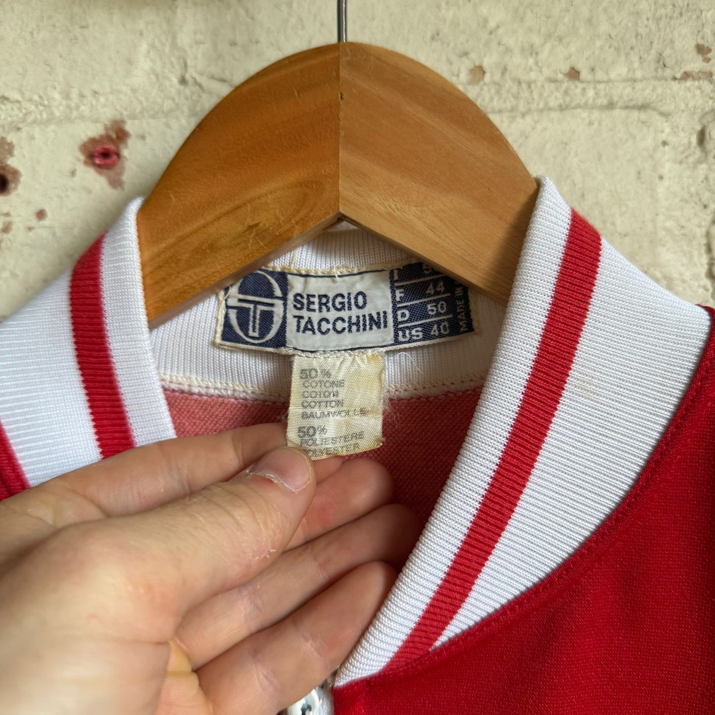 1980s Red Sergio Tacchini Zip Up Track Jacket