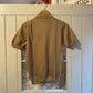 1970s Beige Italian Short Sleeved Knitted Mock Neck T-Shirt Top