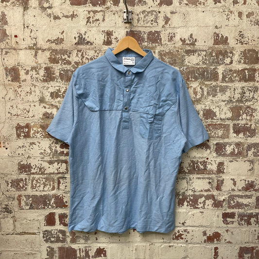Vintage 1980s 1990s Blue Knitted Shirt