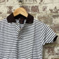 Vintage 1970s 1980s White Striped Polo Shirt Top