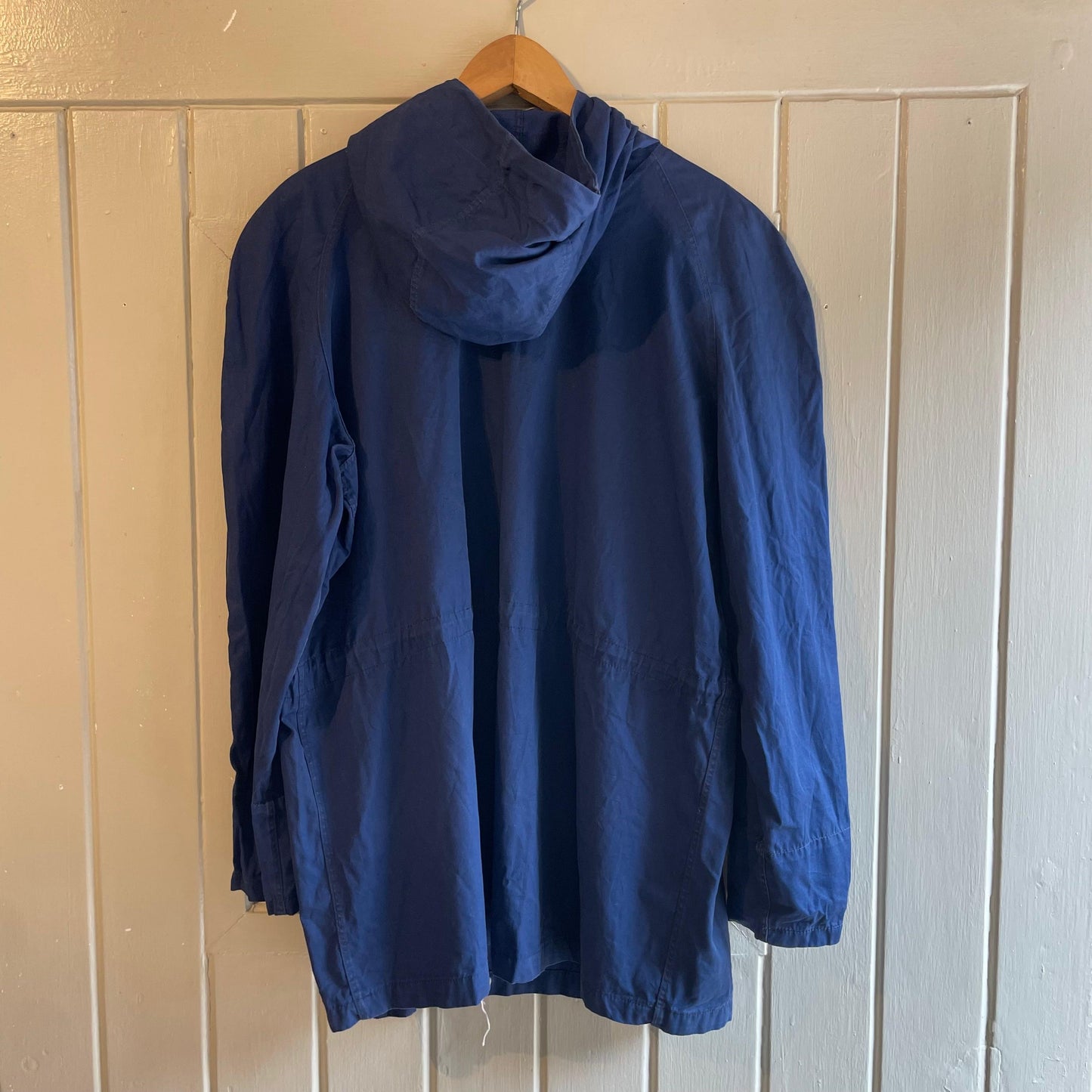 1970s Navy Cotton Smock Parka Pullover Jacket