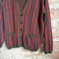 1950s British Striped Wool Knitted Cardigan Jumper