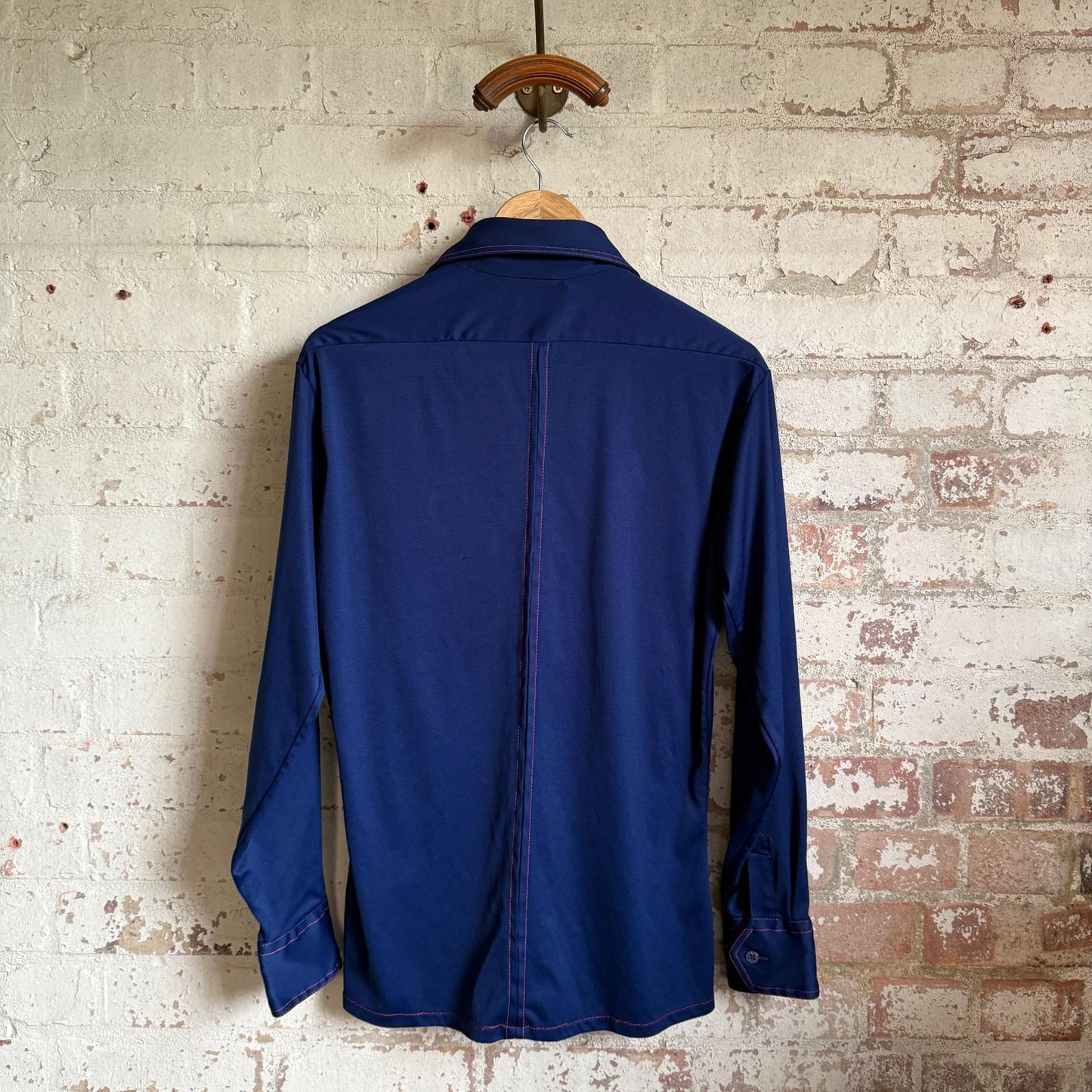 1970s Blue JC Penney Dagger Collar Shirt
