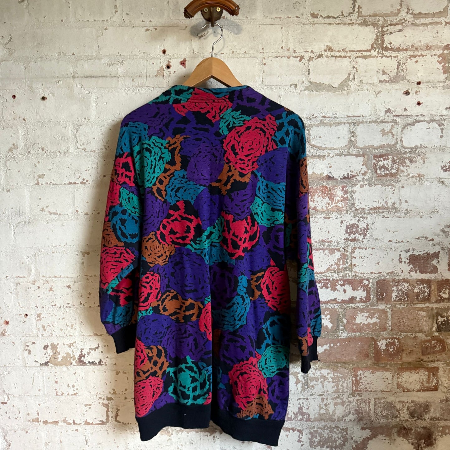 1980s Multi Coloured Sweatshirt Cardigan