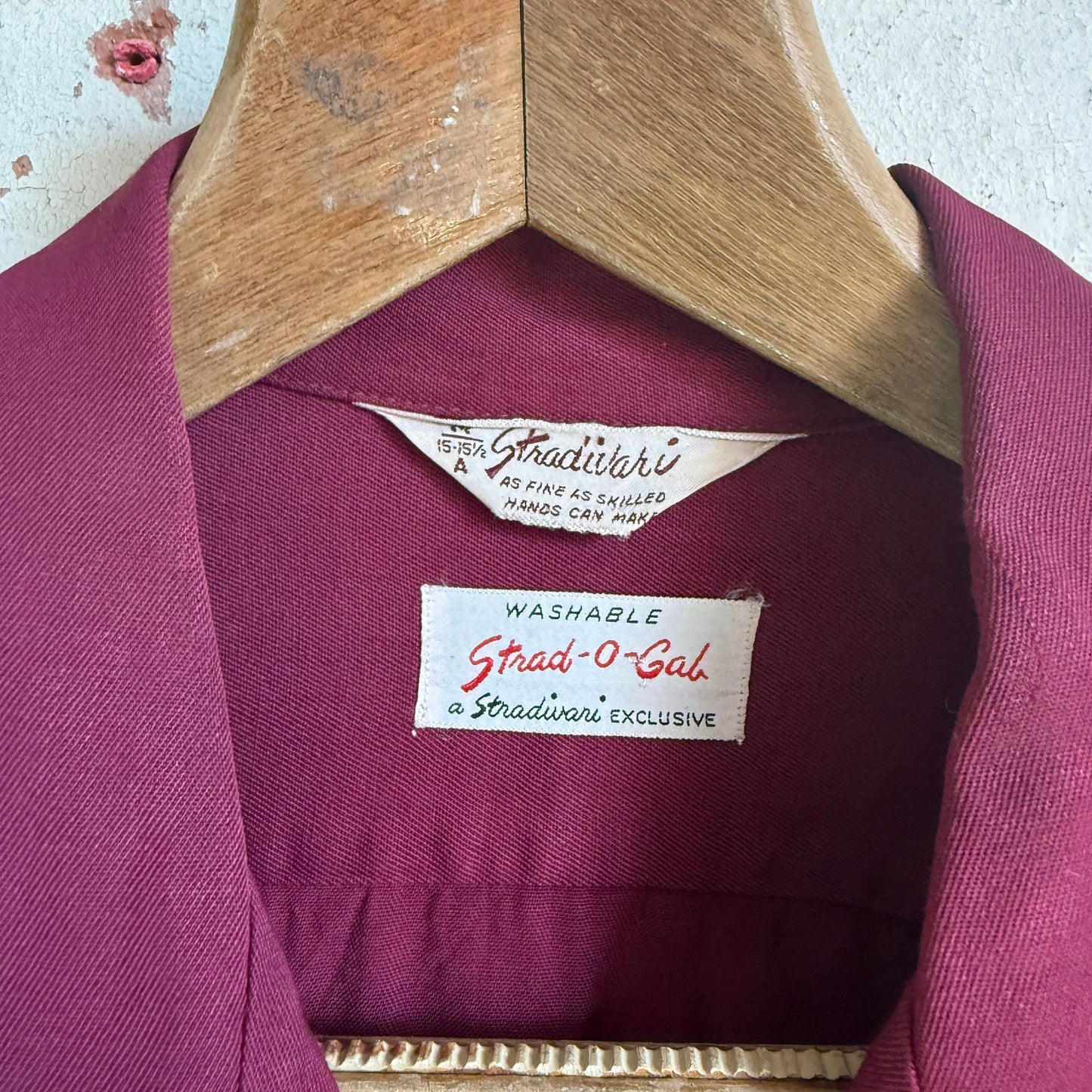 1940s Dark Red Gaberdine Shirt