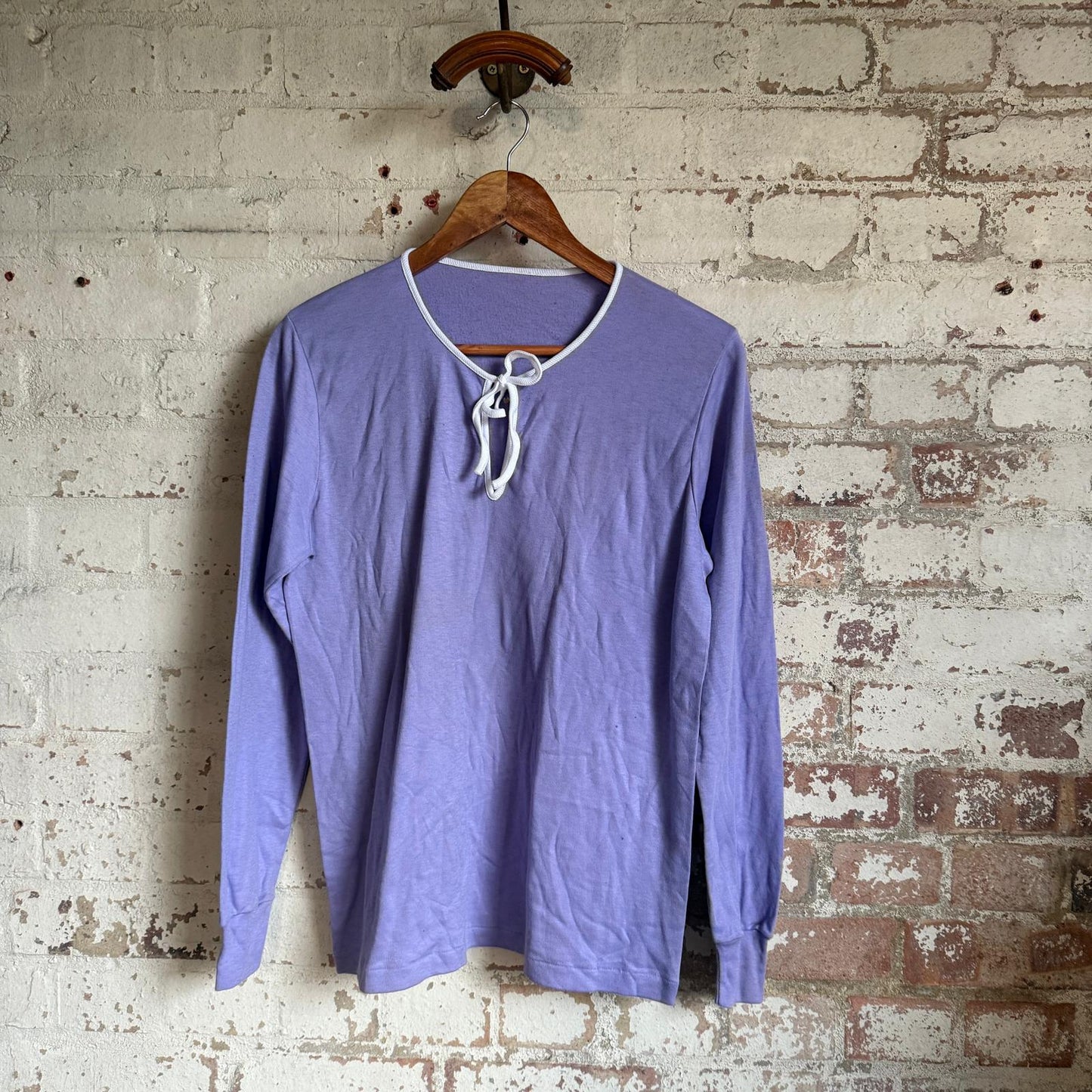1960s Lilac Wool Knitted Long Sleeve Blouse