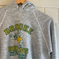 1970s Grey Graphic Raglan College Sweatshirt Hoodie
