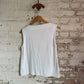 1980s White Towelling Mock Neck Vest Top