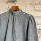 1980s Unusual Italian Grey Wool Button Smock Shirt