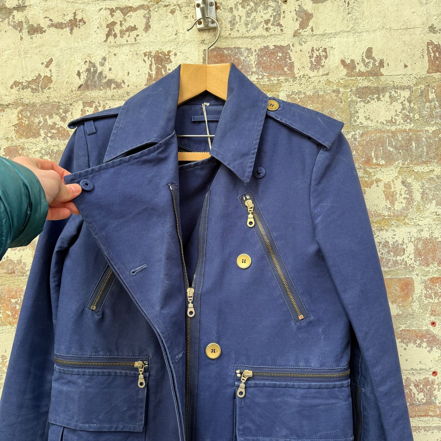 Navy Alexander McQueen Zip Cotton Jacket