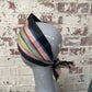 Vintage 1940s Satin Silk Striped Scarf Bandana