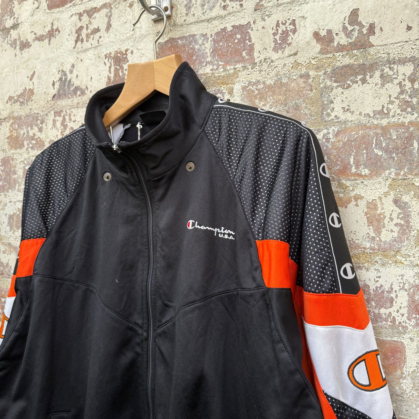 1990s Black Champion Track Top Jacket