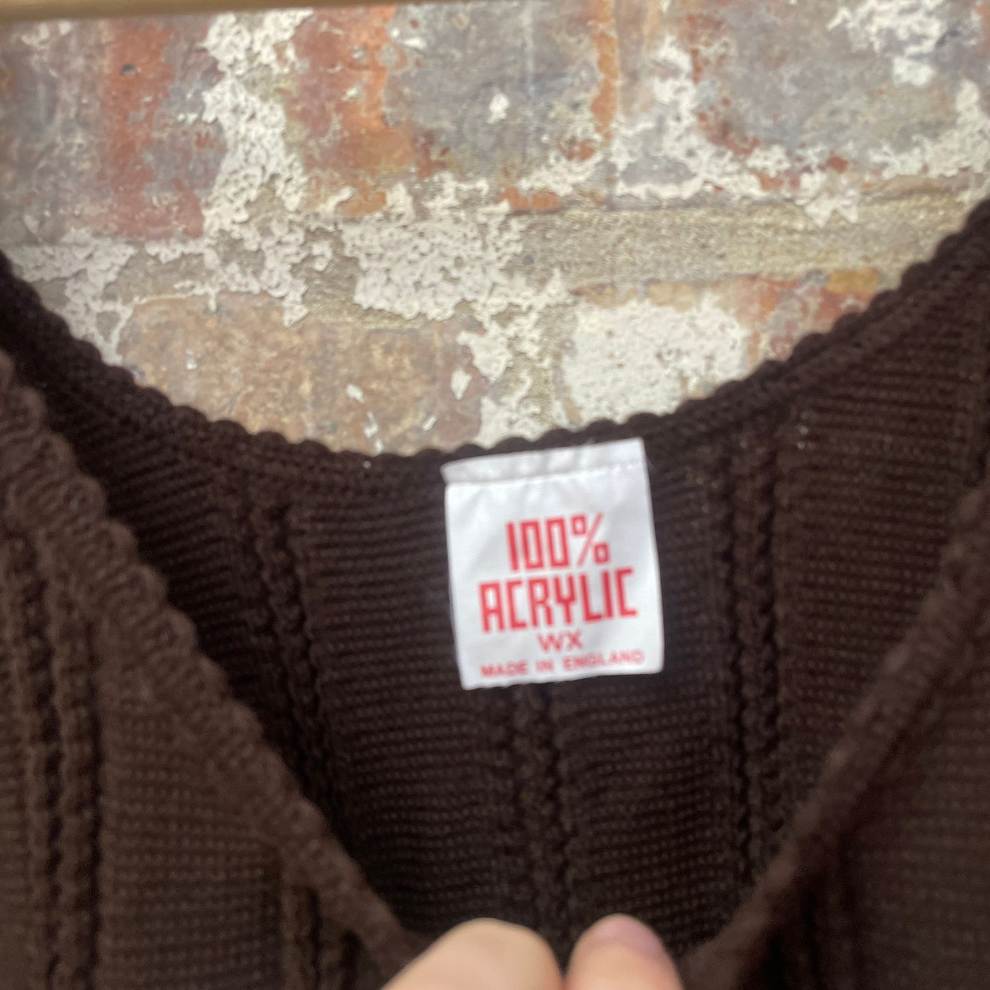 vintage 1970s 1980s Brown Knitted Tank Top Vest