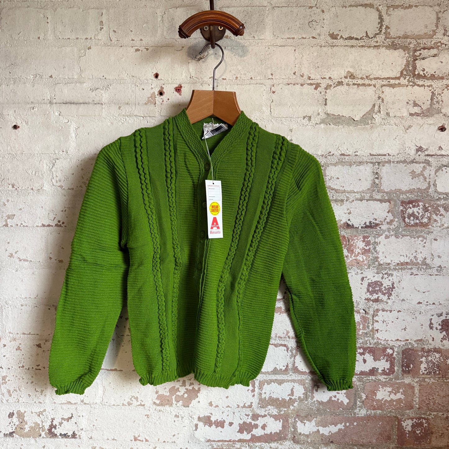 1960s Forest Green British Knitted Cardigan jumper