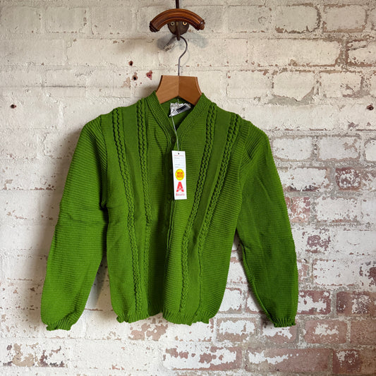 1960s Forest Green British Knitted Cardigan jumper