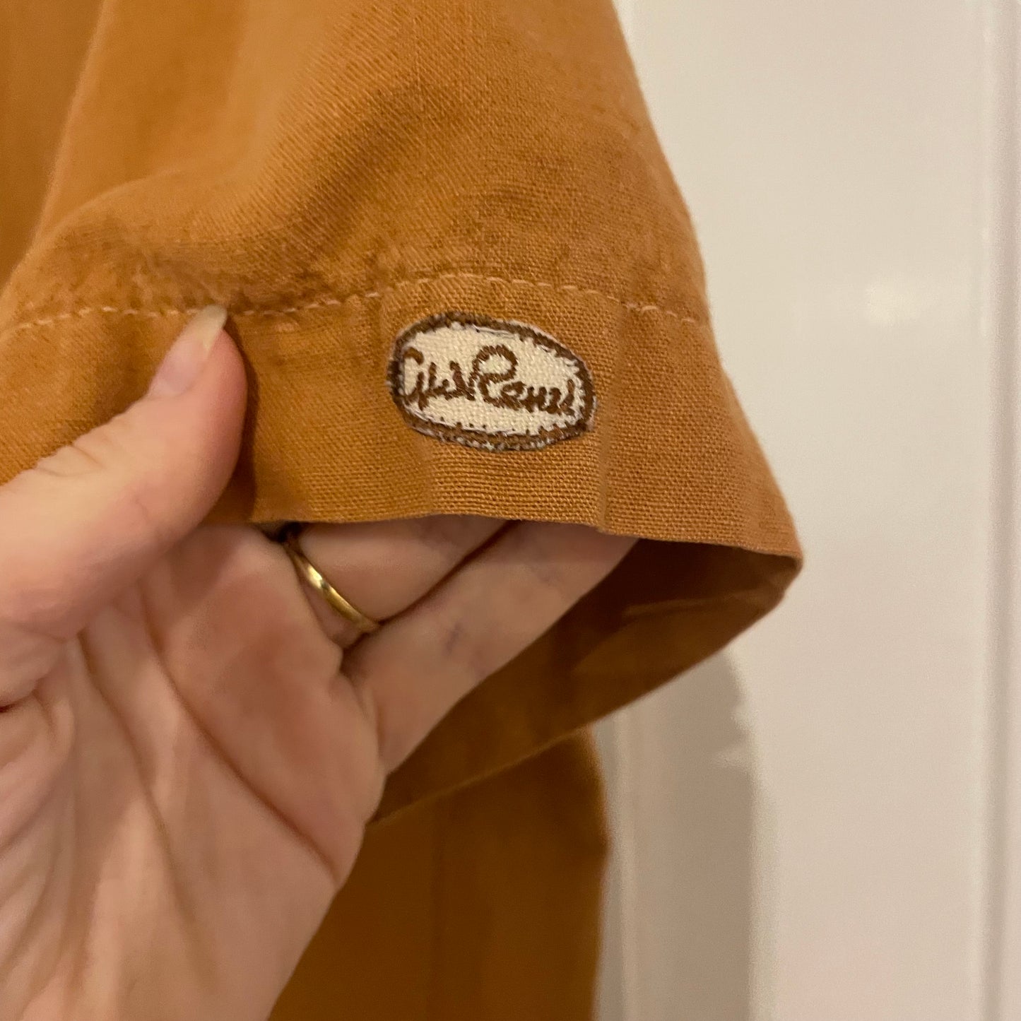 1980s Mustard Cotton Buttoned Unusual Shirt