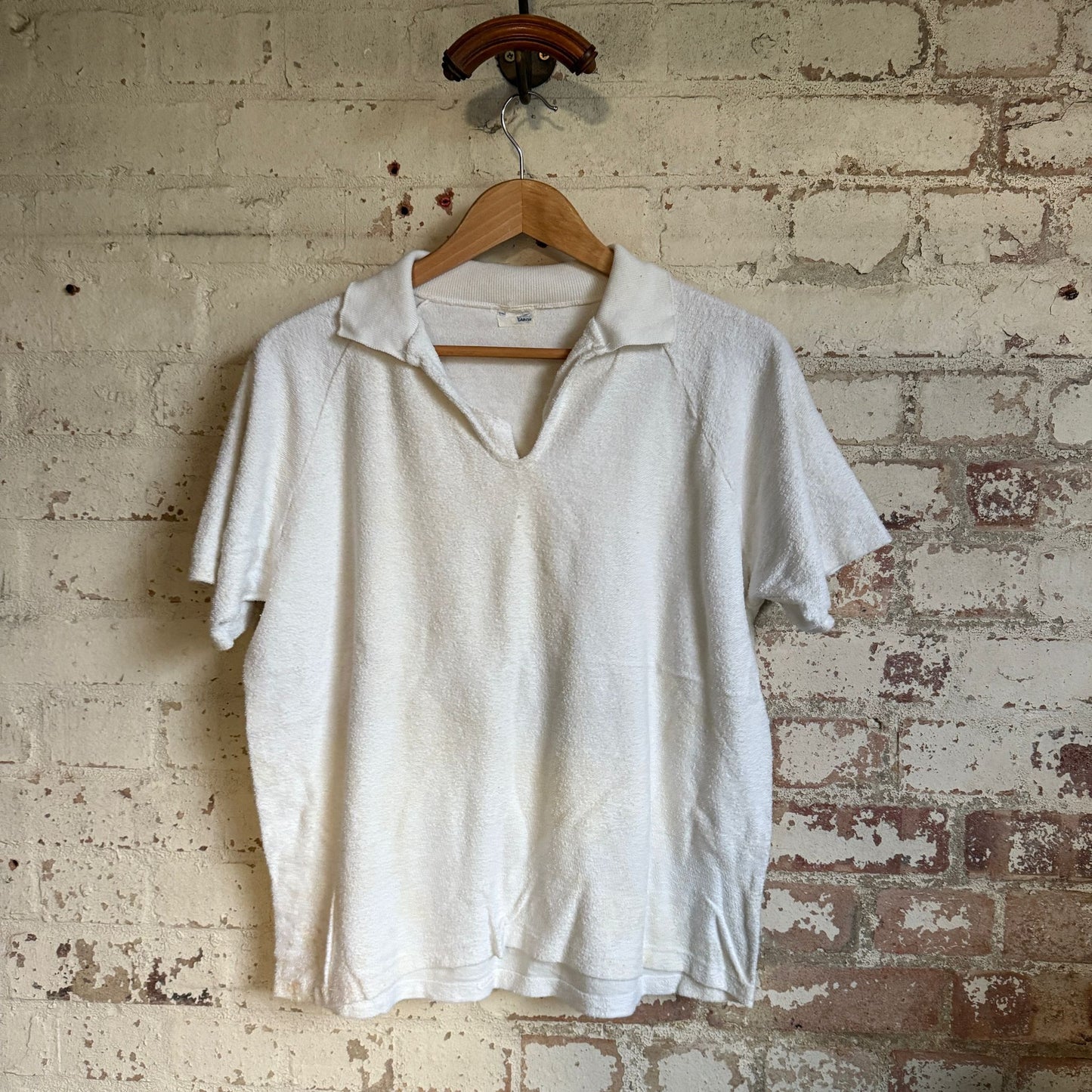 1970s White Towelling British Shirt