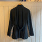 1970s Black Tailored Pleated Blazer Jacket