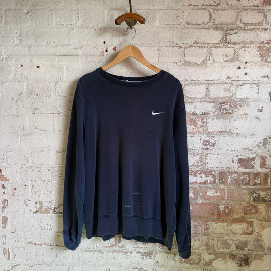 2000s Navy Distressed Nike Sweatshirt