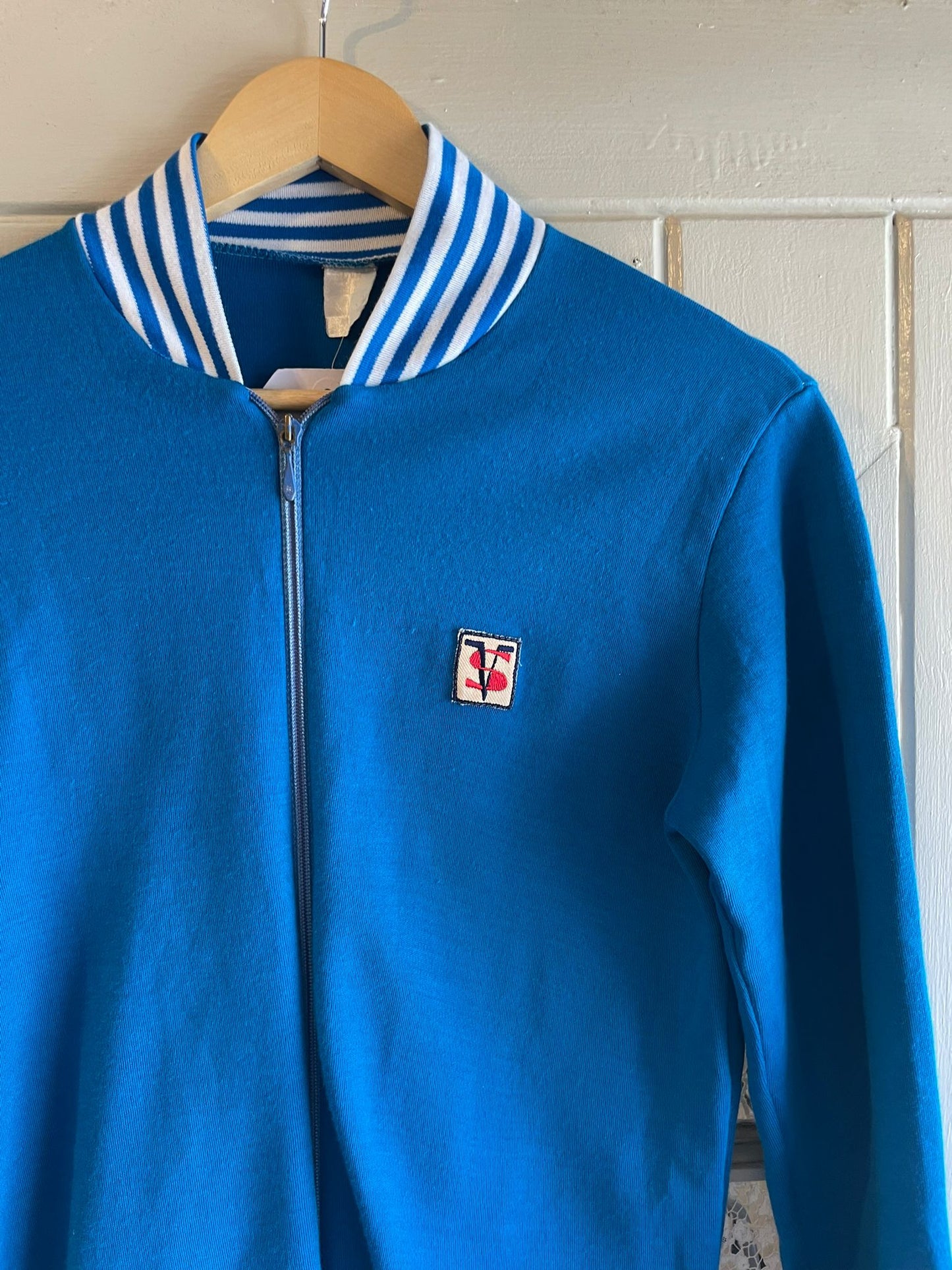 1970s Blue Bomber Zip Up Track Top