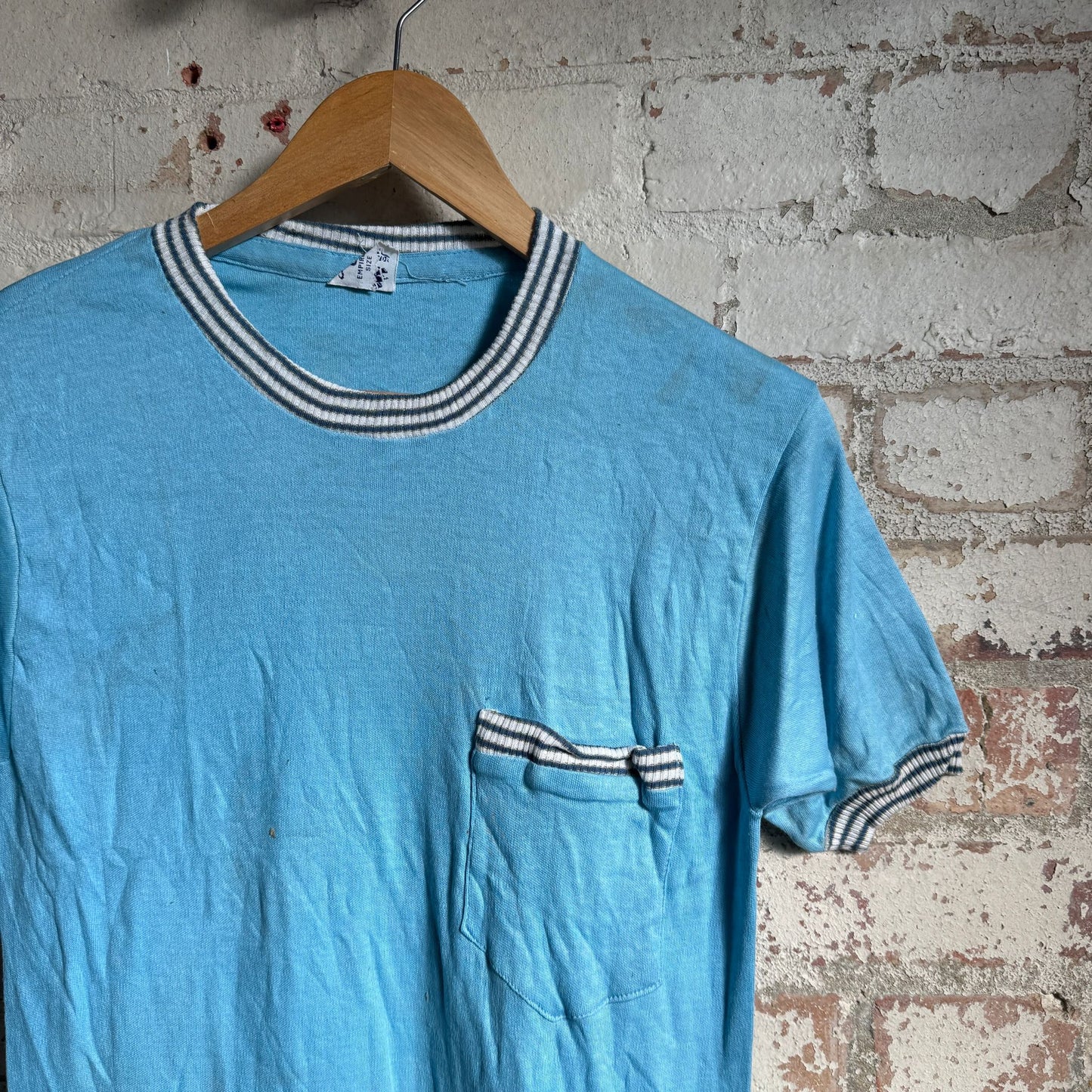 1960s Blue Pocket Striped T-shirt