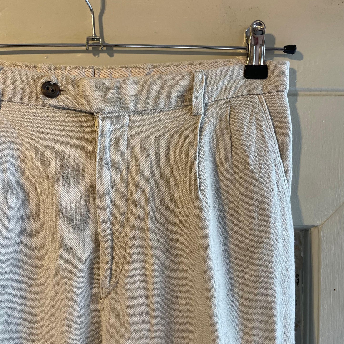 1970s Linen Button Two Piece Italian Suit