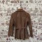 1970s Brown Belted Suede Leather Jacket