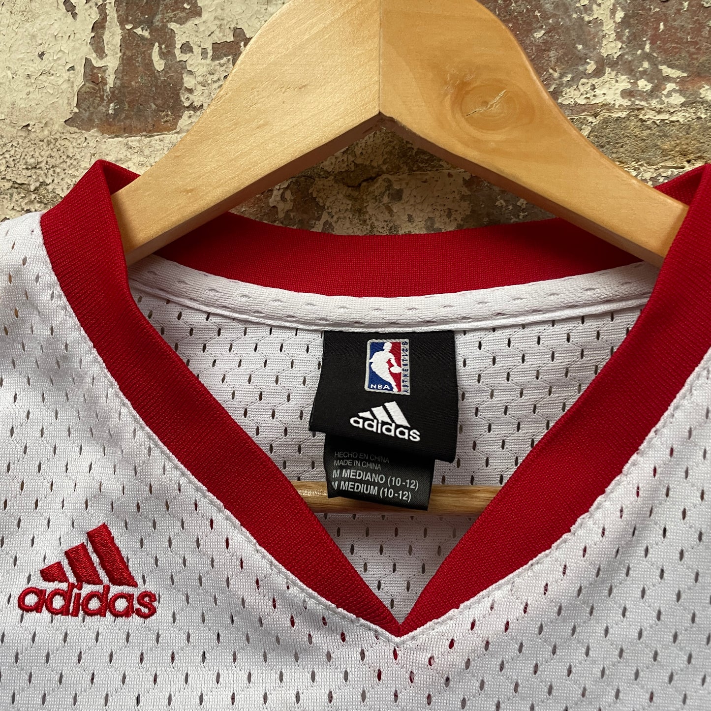 White and Red Adidas NBA Rockets Jersey Vest