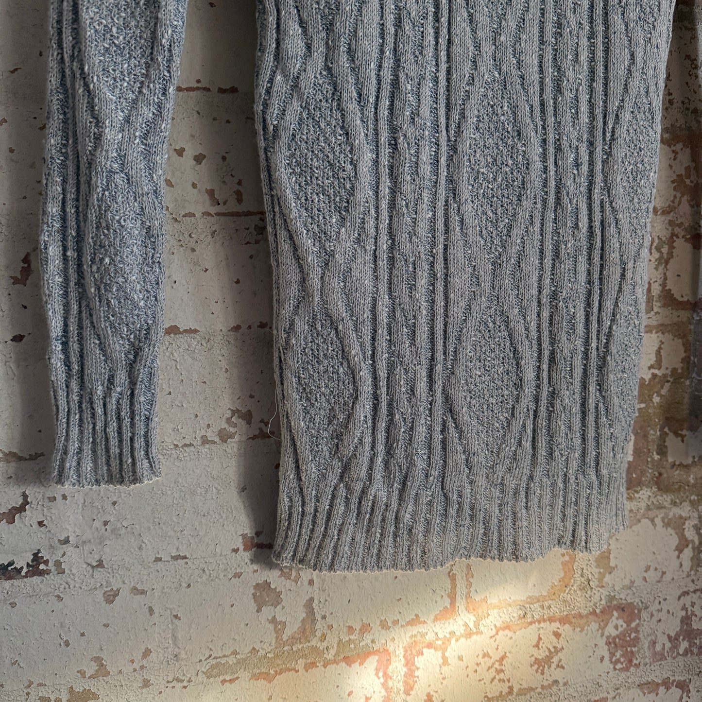 1960s Grey Cable Knitted Roll Neck Jumper