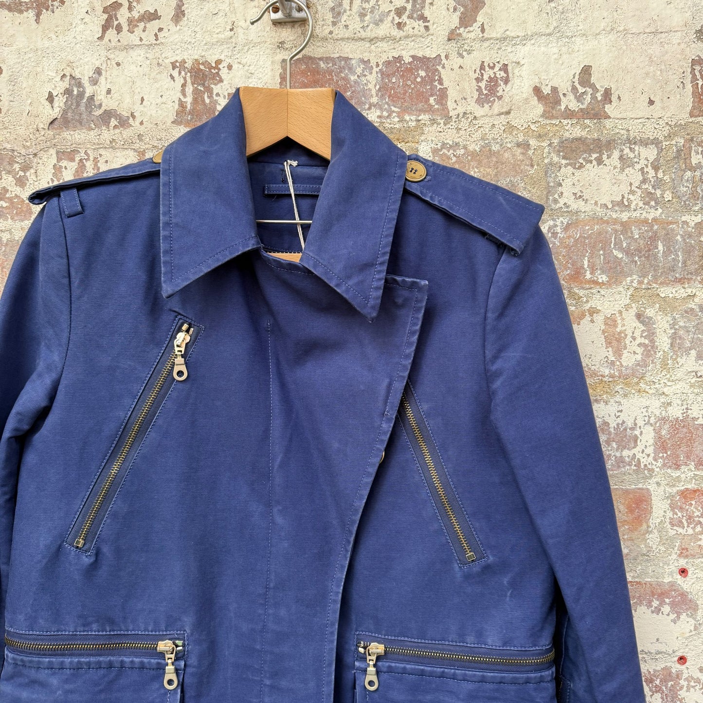 Navy Alexander McQueen Zip Cotton Jacket