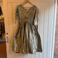1940s Gold Nora Bradley Evening Dress
