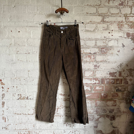 1970s Beige Cord Brown Trousers