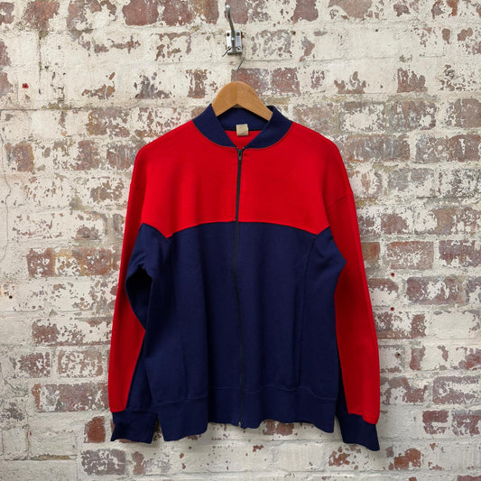 1980s Red & Navy Zip Up Track Top