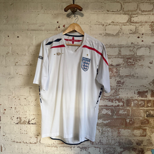 2008-2010 White Umbro England Football Shirt