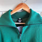 1970s Green Stripe Zip Up Track Top