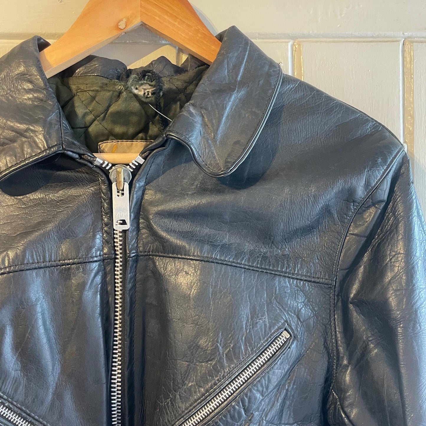 1960s Black Irish Leather Zip Jacket