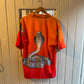 2000s Y2K Orange South Pole Graphic Button Shirt