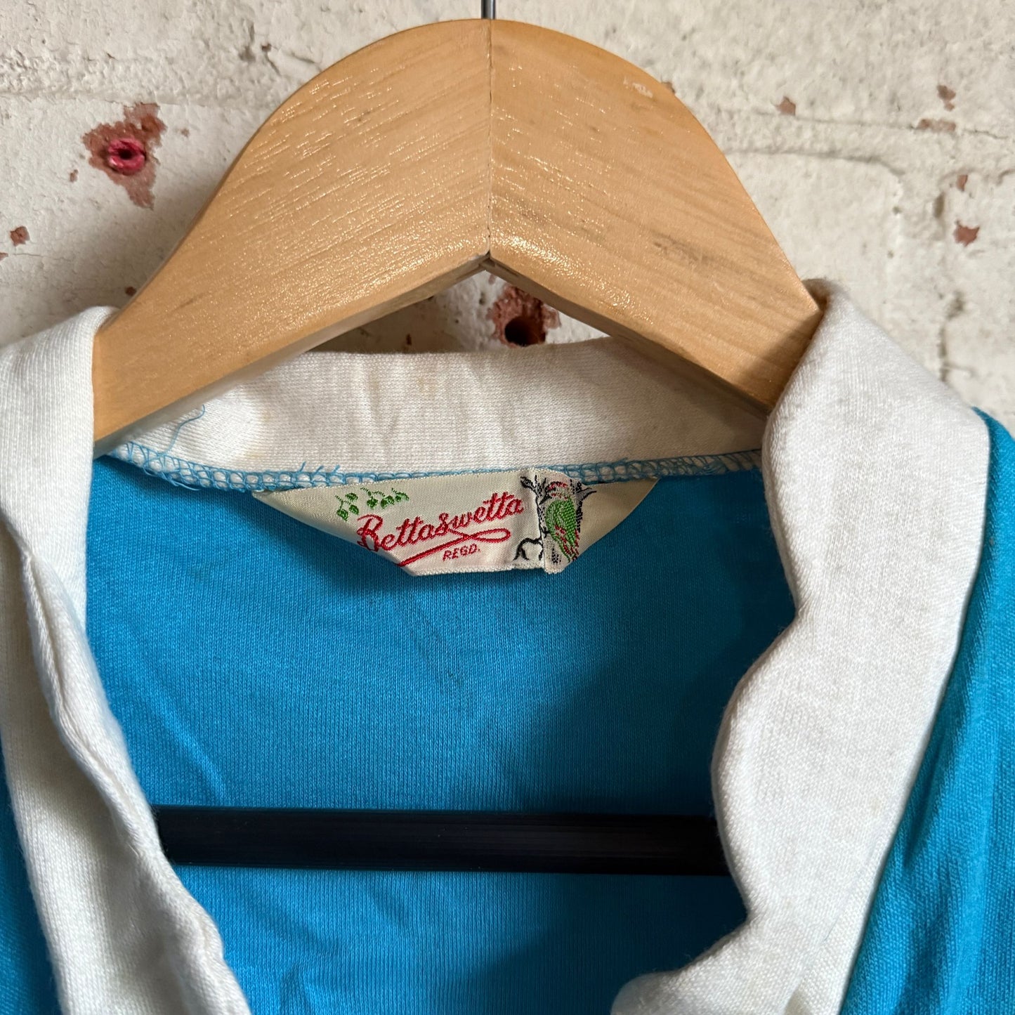 1950s Blue White Collared Sweatshirt Vest