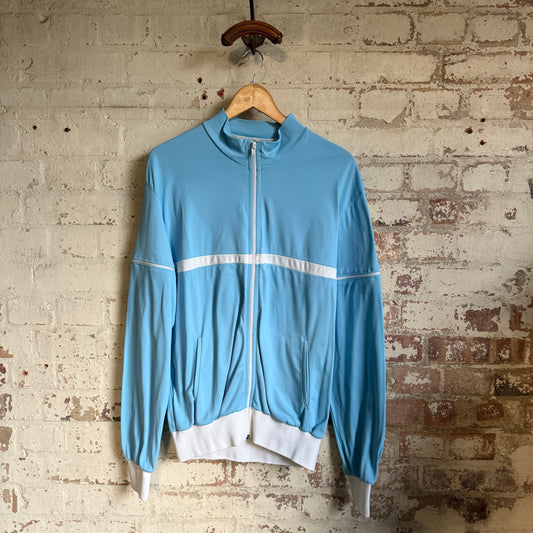 1980s Baby Blue Italian Zip Up Track Top