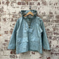 Vintage 1950s 1960s Blue PVC Fisherman Smock Jacket