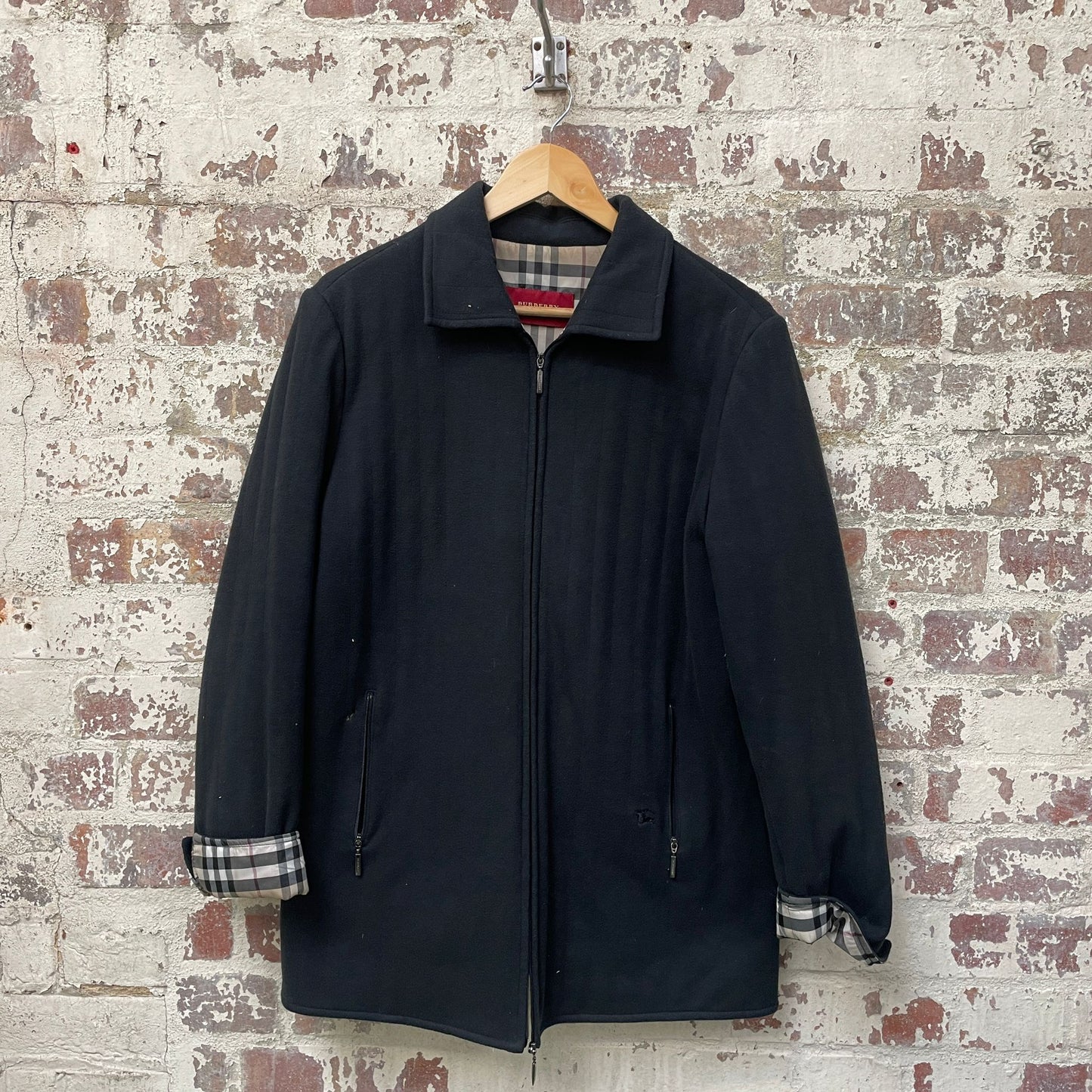 2000s Black Burberry Padded Quilted jacket Coat