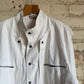 1980s White Zip Cotton Carrera Design Jacket