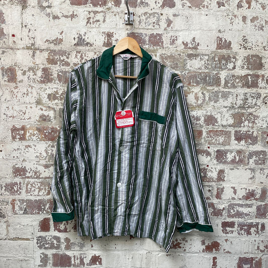 Vintage 1960s 1970s Striped Pyjama Deadstock British Shirt