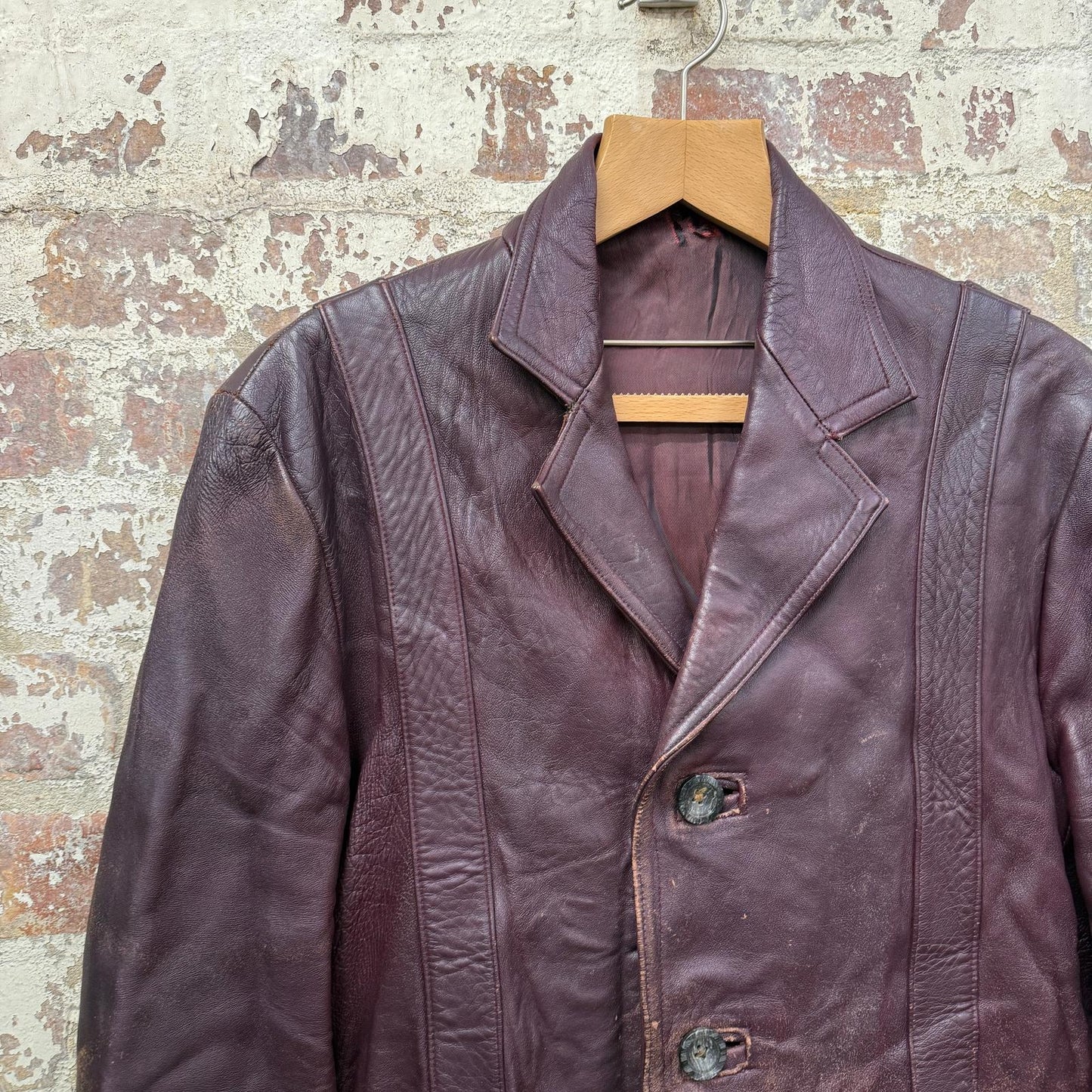 1970s Maroon Leather Jacket