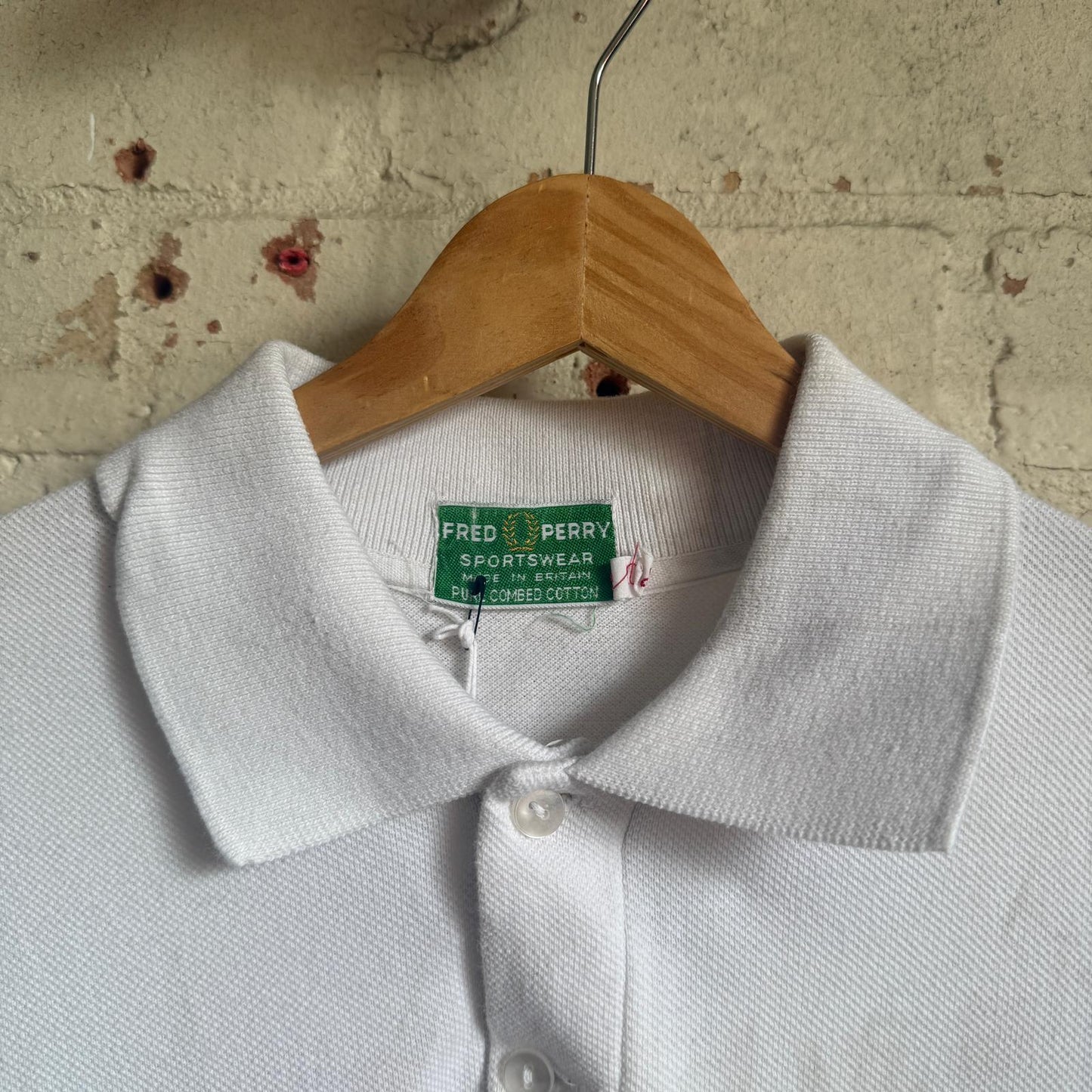 1970s White Fred Perry Polo Shirt