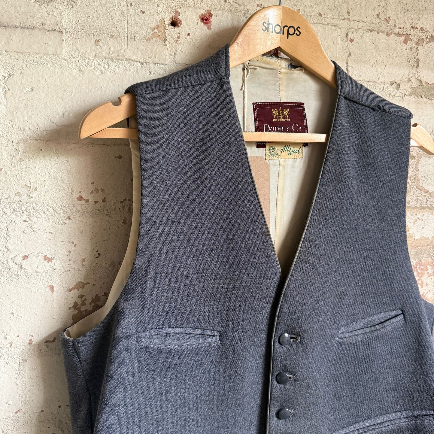1970s Grey Wool Formal Waistcoat